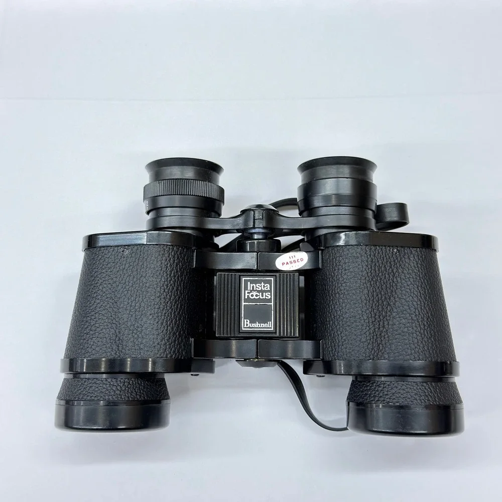 Vtg Bushnell Ensign 7x35 Insta-Focus Wide Angle Binoculars w/ Case‎ Manual Japan